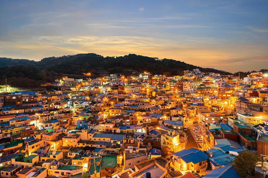 Gamcheon Culture Village At Night #3 Photograph by Prasit Rodphan - Pixels