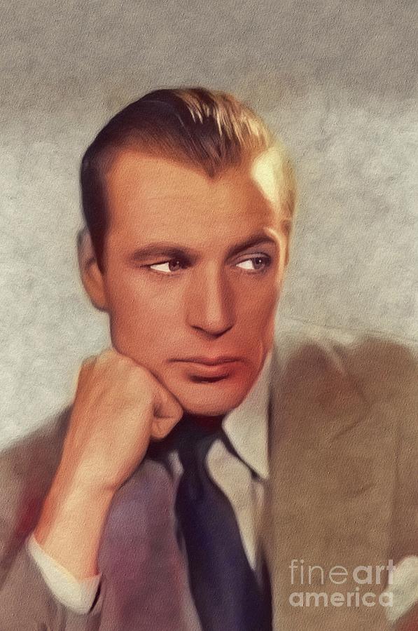 Gary Cooper, Vintage Movie Star Painting