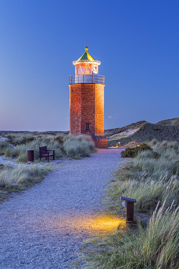 Germany, Schleswig-holstein, Nordfriesland, North Sea, North Frisian Island, North Frisia, Sylt Island, Kampen, Beacon Red Cliff In The Dunes #3 Digital Art by Christian Back