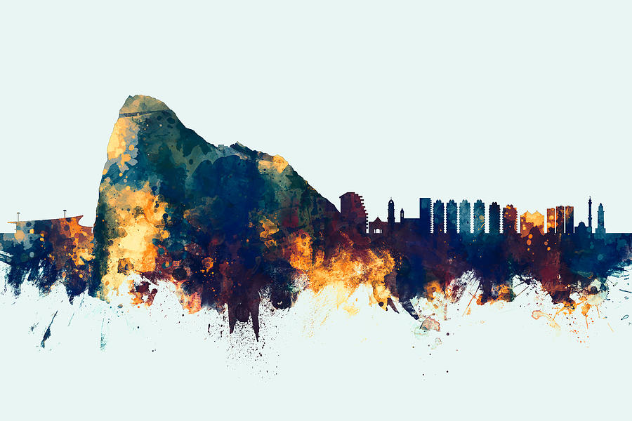 Gibraltar Skyline #3 Digital Art by Michael Tompsett