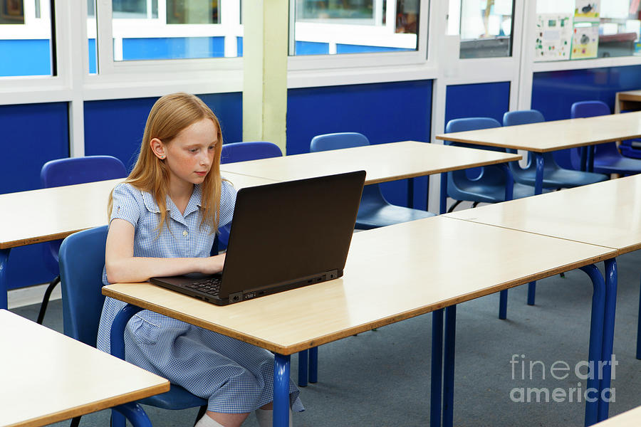 Girl In Classroom #3 Photograph by Conceptual Images/science Photo Library