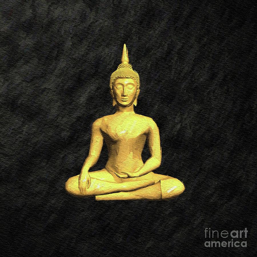Golden Buddha #3 Painting by Esoterica Art Agency