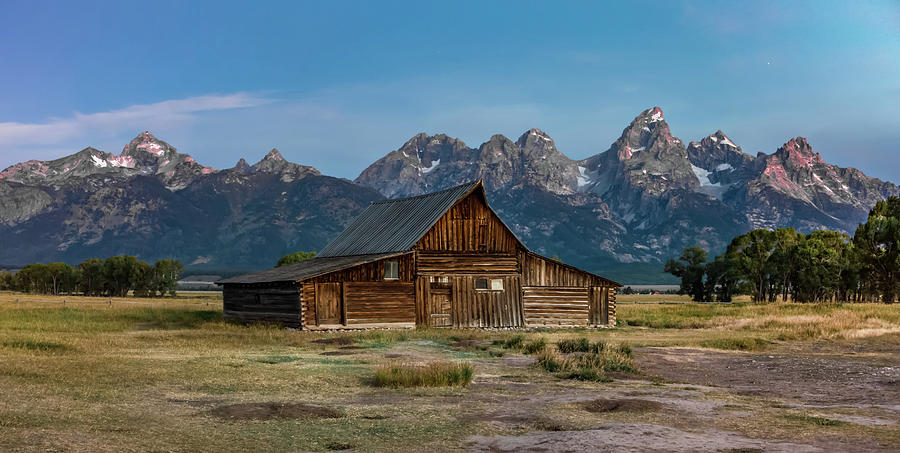 Grand Teton scenic view with abandoned barn on Mormon Row #3 Photograph by Alex Grichenko