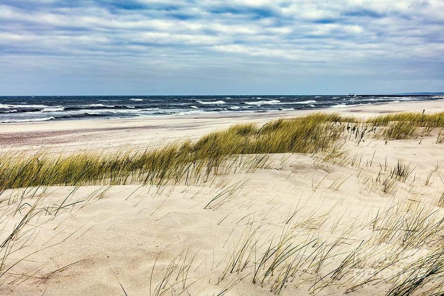 Grassy dunes and the Baltic sea at sunset Photograph by Michal Bednarek ...