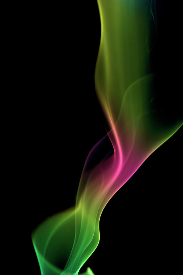 Green Smoke On A Black Background #3 Photograph by Gm Stock Films