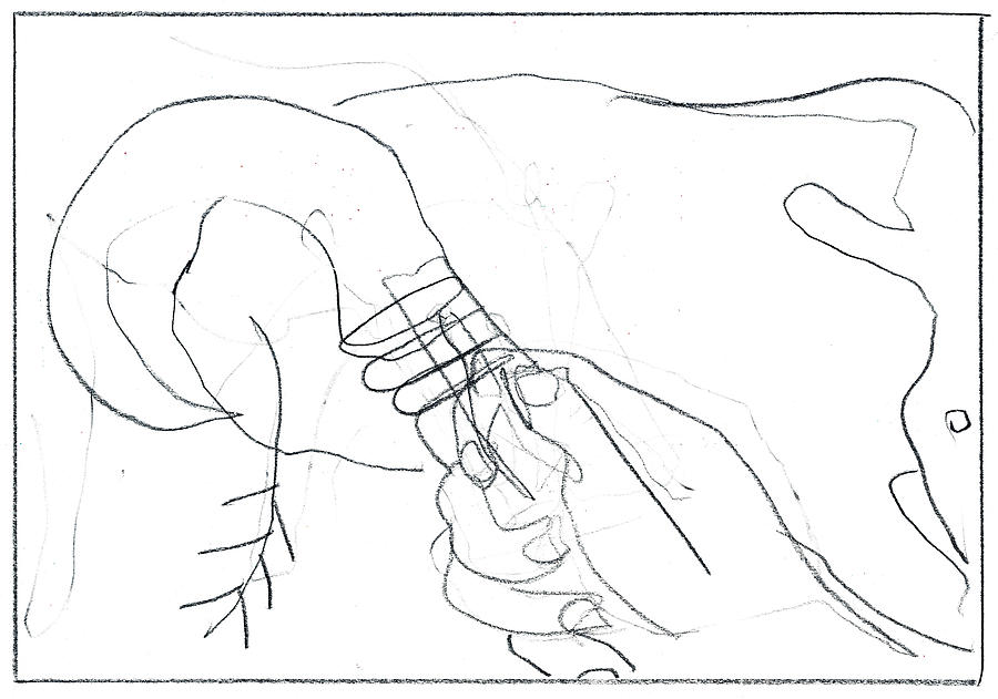 Hand Scythe #3 Drawing by Edgeworth Johnstone