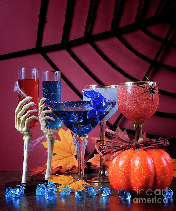 Happy Halloween ghoulish party cocktail drinks #3 Photograph by Milleflore Images