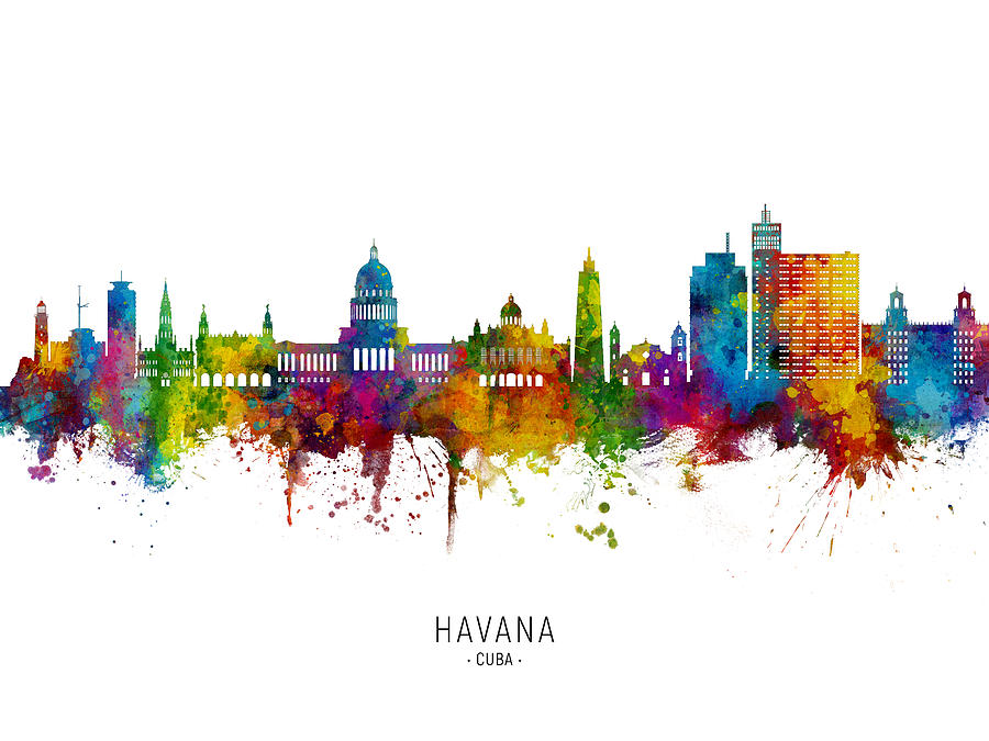 Havana Cuba Skyline #3 Digital Art by Michael Tompsett
