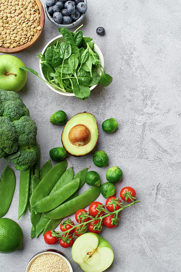 Healthy Vegetarian Food Ingredients In Green Colours #3 Photograph by Asya Nurullina