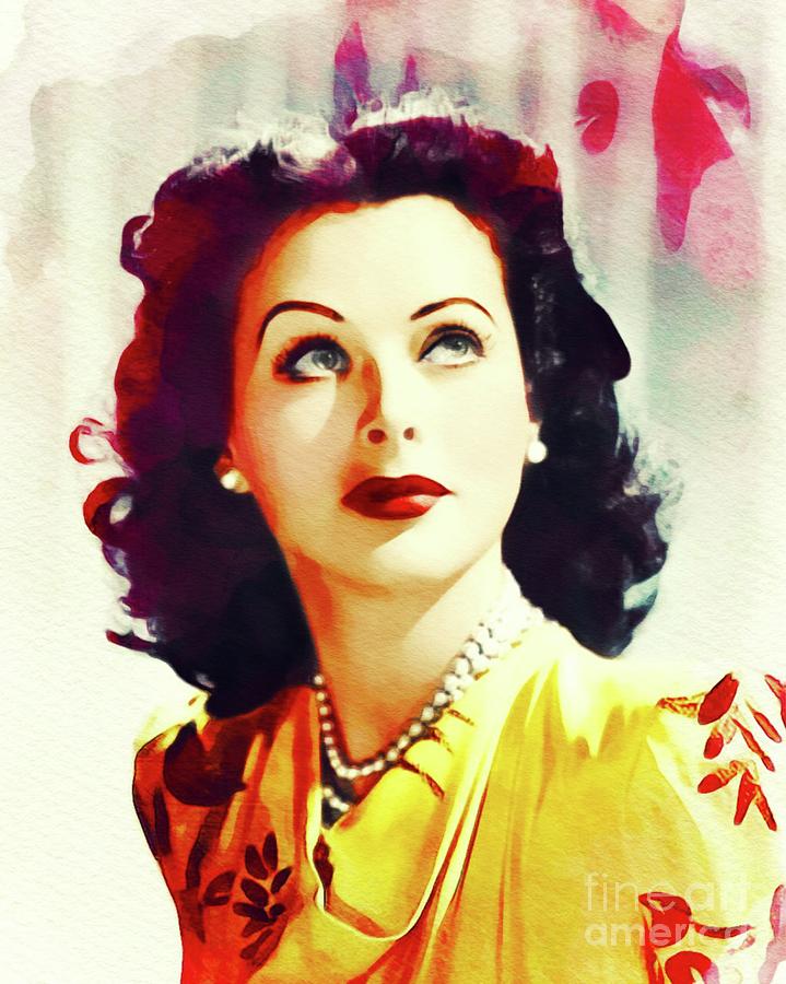 Hedy Lamarr, Vintage Movie Star Painting by Esoterica Art Agency | Fine ...