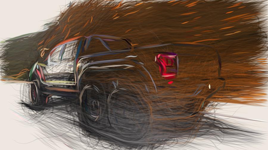 Hennessey VelociRaptor 6x6 Drawing #4 Digital Art by CarsToon Concept