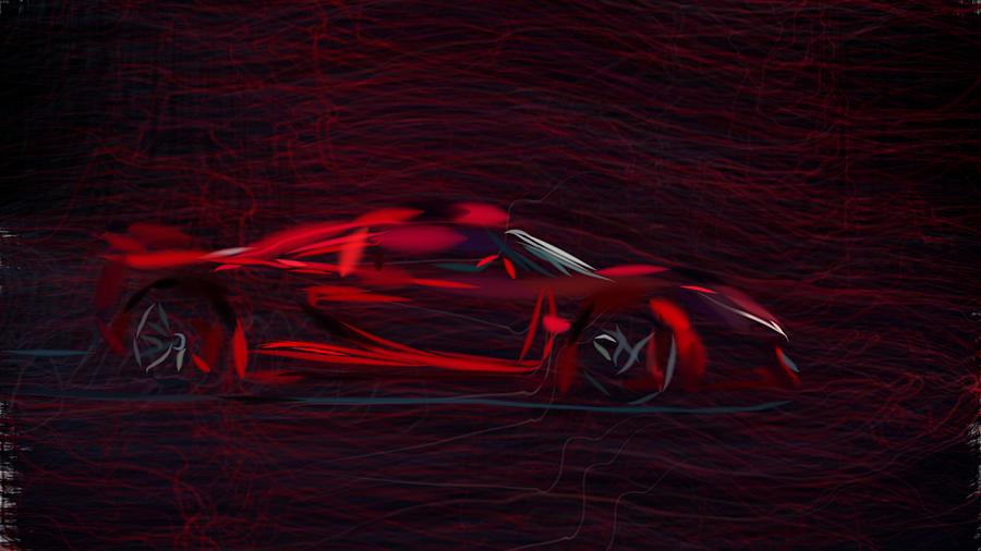 Hennessey Venom GT Draw #3 Digital Art by CarsToon Concept