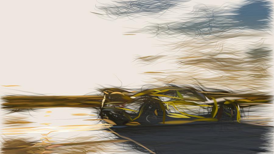 Hennessey Venom GT Spyder Draw #4 Digital Art by CarsToon Concept