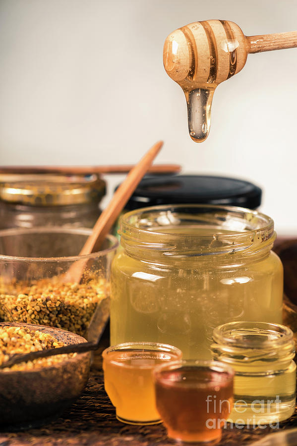 Honey Flowing Into A Glass Jar #3 Photograph by Microgen Images/science Photo Library