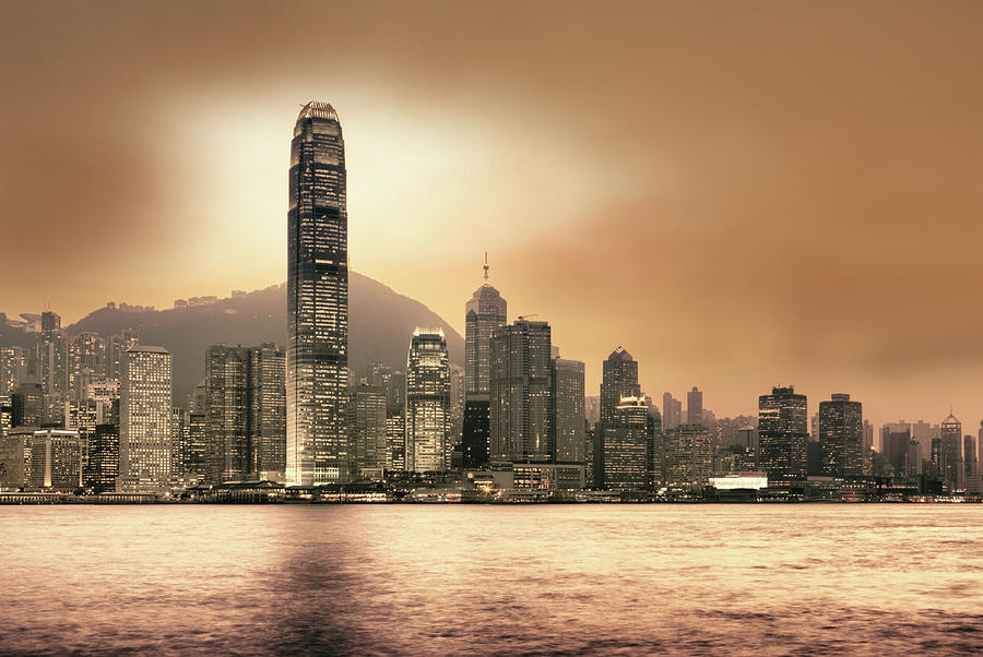 Hong Kong At Sunset #3 Photograph by Laoshi