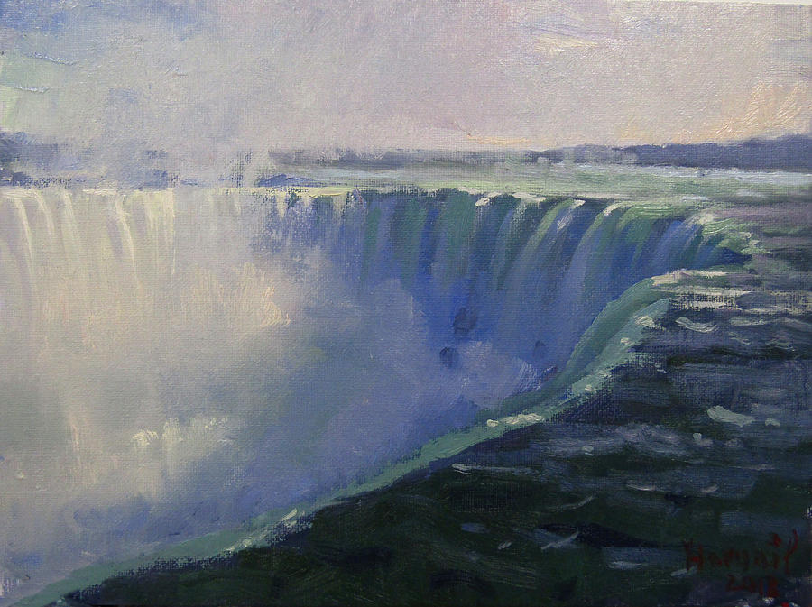 Waterfall Painting - Horseshoe Falls #3 by Ylli Haruni