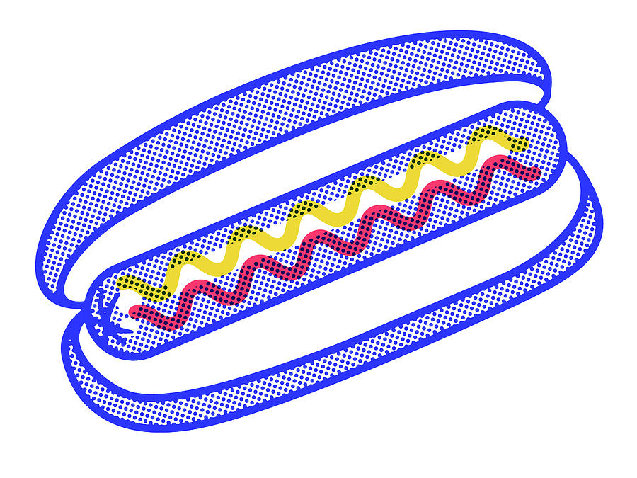Vintage Drawing - Hot Dog #3 by CSA Images