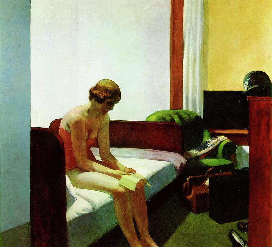 Loneliness Painting - Hotel Room by Edward Hopper