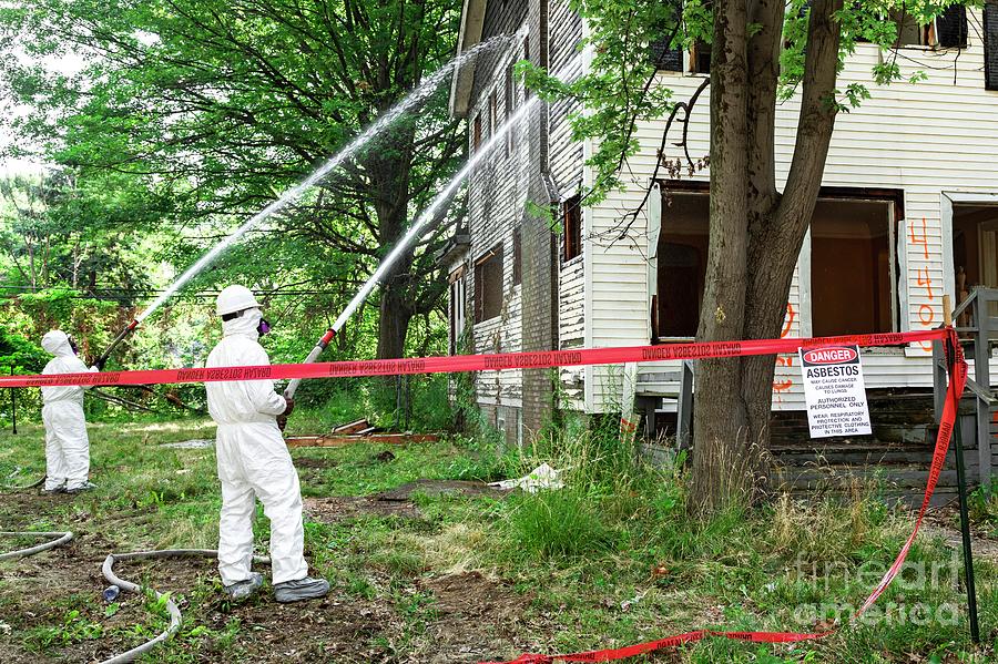 House Demolition And Asbestos Removal Photograph By Jim West/science ...