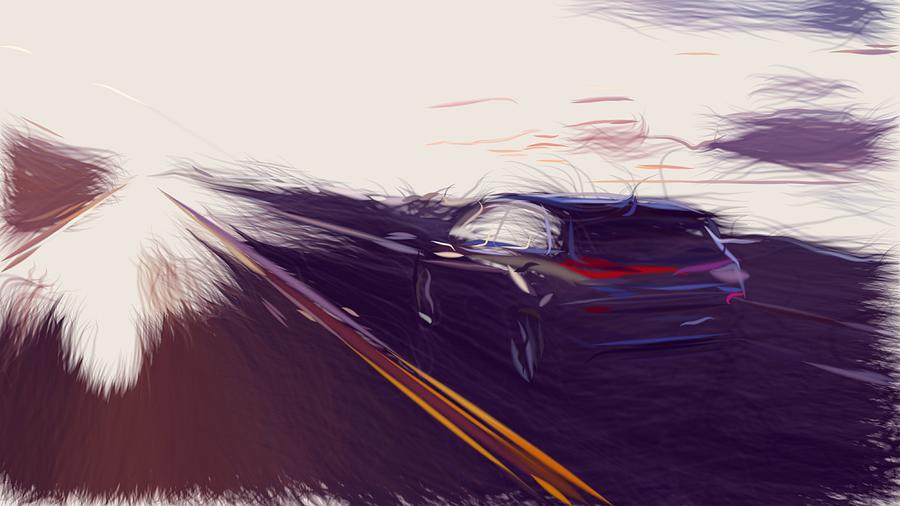 Hyundai Elantra GT Drawing #4 Digital Art by CarsToon Concept