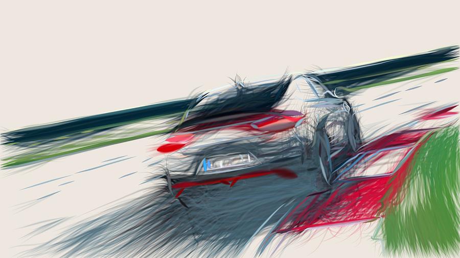 Hyundai i30 Fastback N Drawing #4 Digital Art by CarsToon Concept
