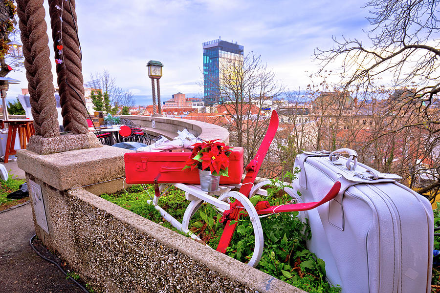Idyllic Zagreb upper town Christmas market decorations #3 Photograph by Brch Photography
