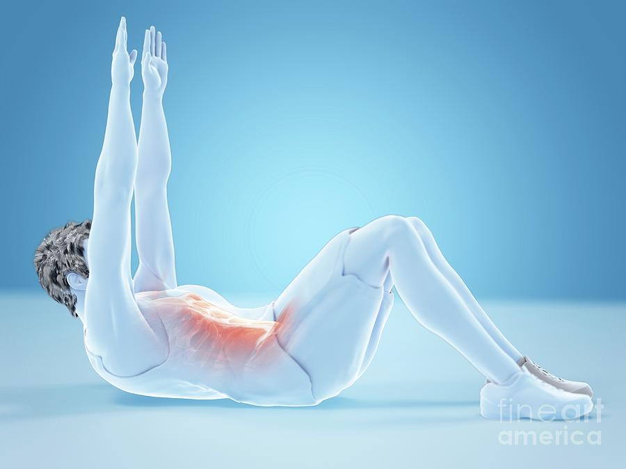 Illustration Of A Man Doing An Abs Workout #3 Photograph by Sebastian Kaulitzki/science Photo Library