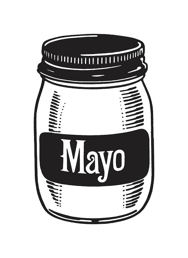 Illustration of jar of mayonnaise Drawing by CSA Images Fine Art America