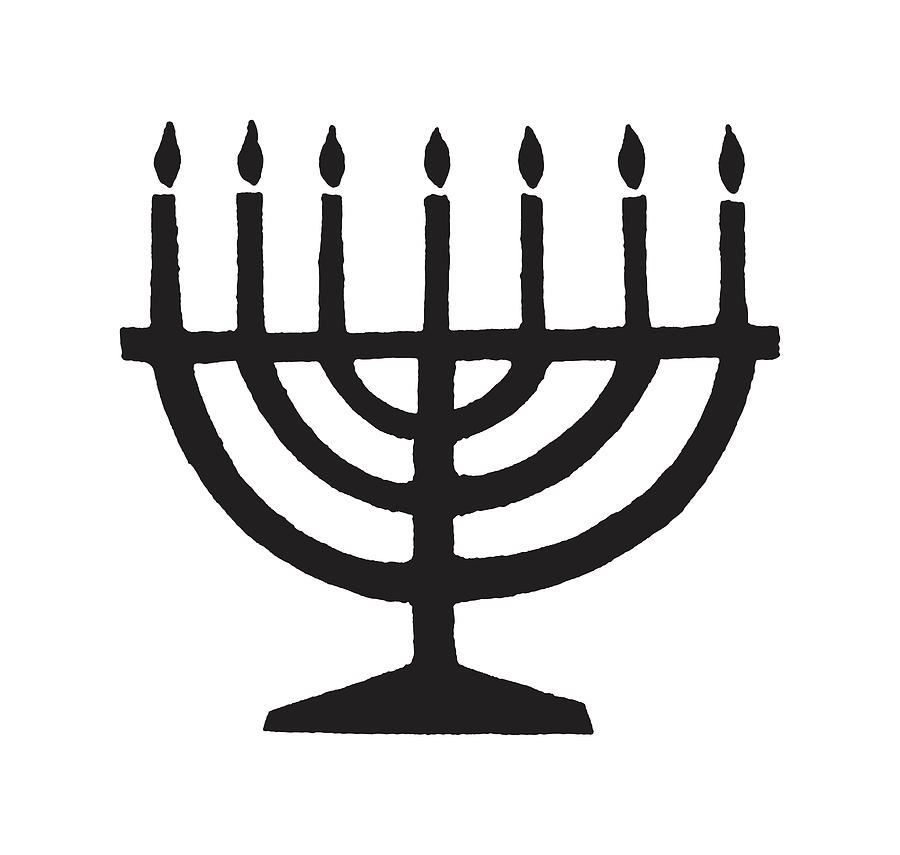 Black And White Drawing - Illustration of menorah #3 by CSA Images