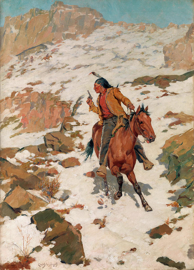 In Hot Pursuit. #3 Painting by Charles Schreyvogel