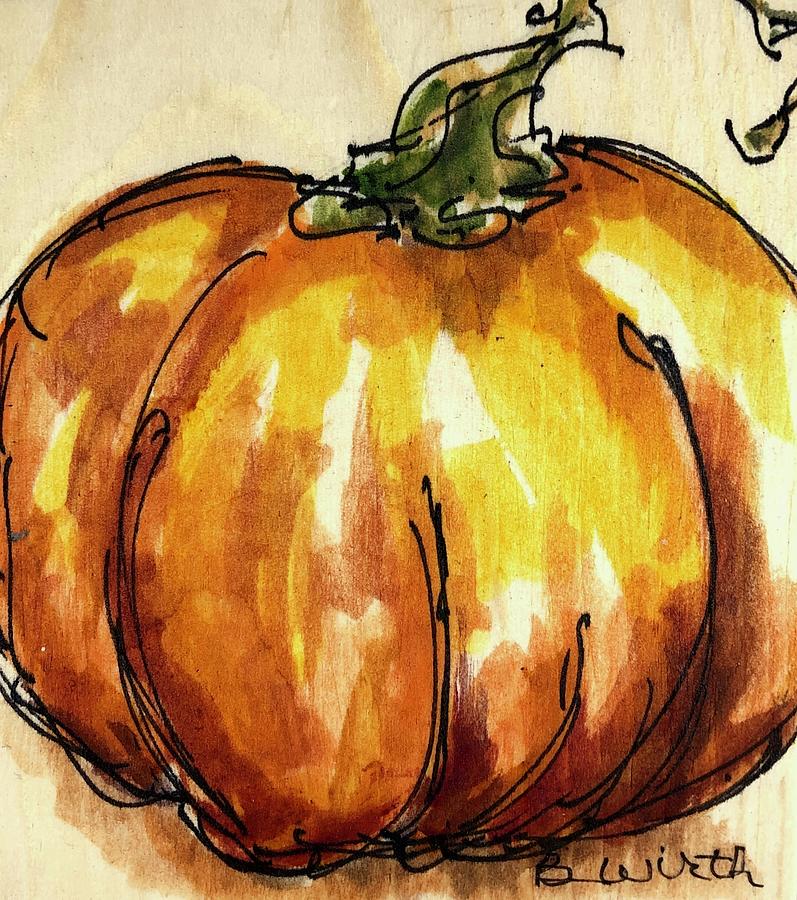 Pumpkin Awaiting Painting by Barbara Wirth