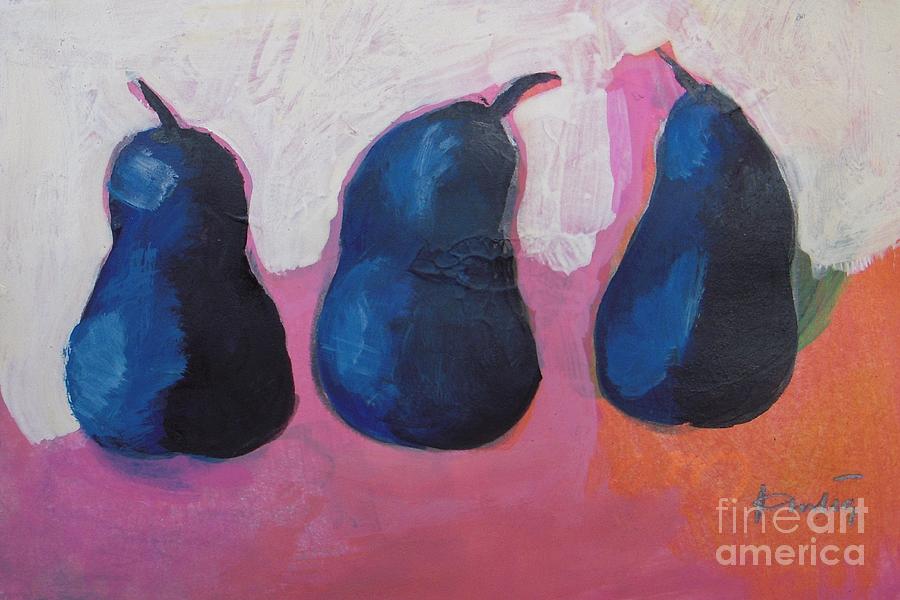 3 Indigo Pears  Painting by Vesna Antic