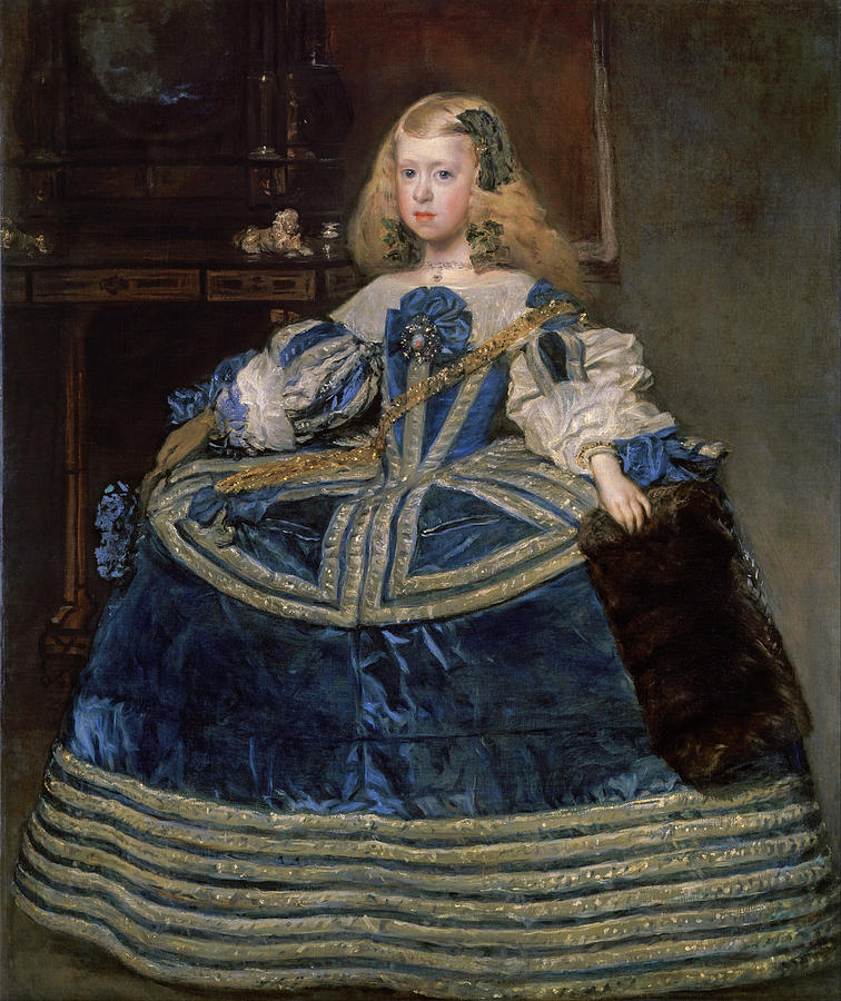 Queen Painting - Infanta Margarita Teresa in a Blue Dress #3 by Diego Velazquez