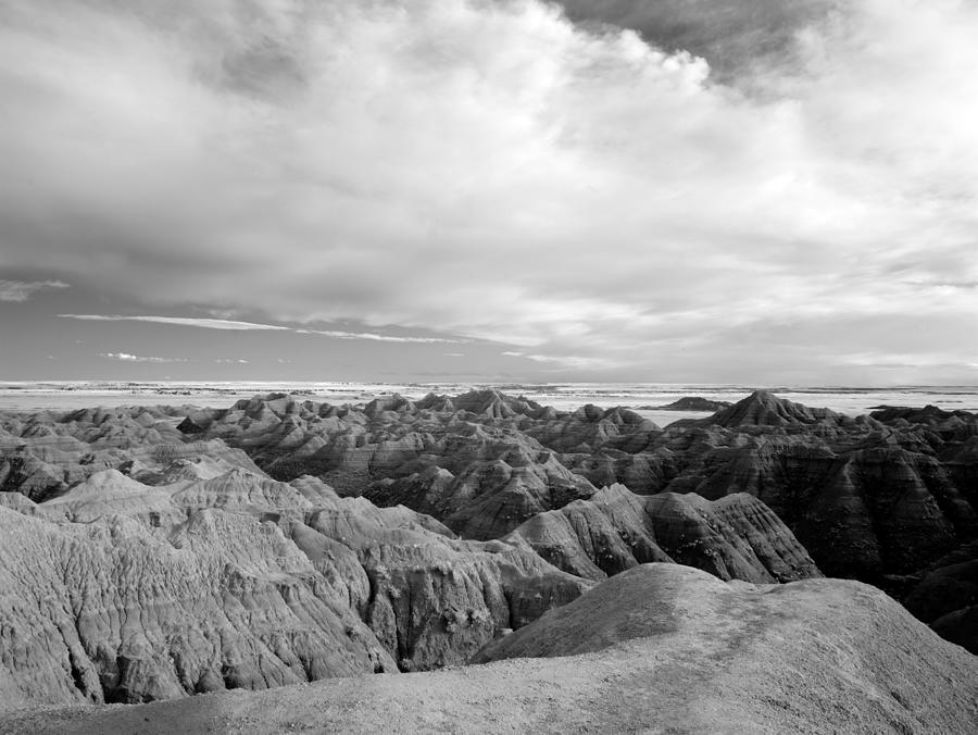 Infrared view of the Badlands. Badlands National Park, South Dakota #3 Painting by 