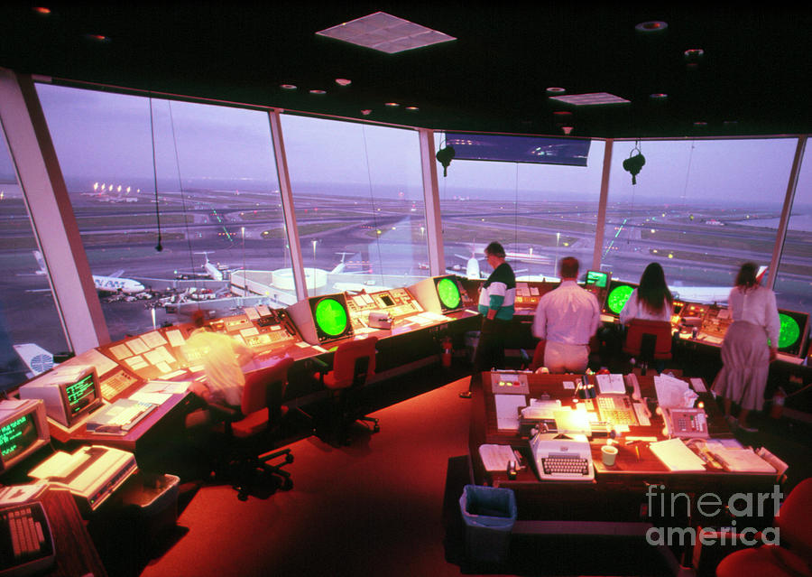 Interior Of Air Traffic Control Tower Photograph by Peter Menzel ...