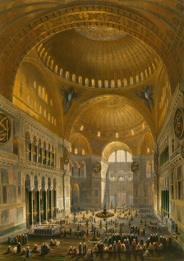 Interior Of Hagia Sophia, Istanbul #3 Photograph by Science Source