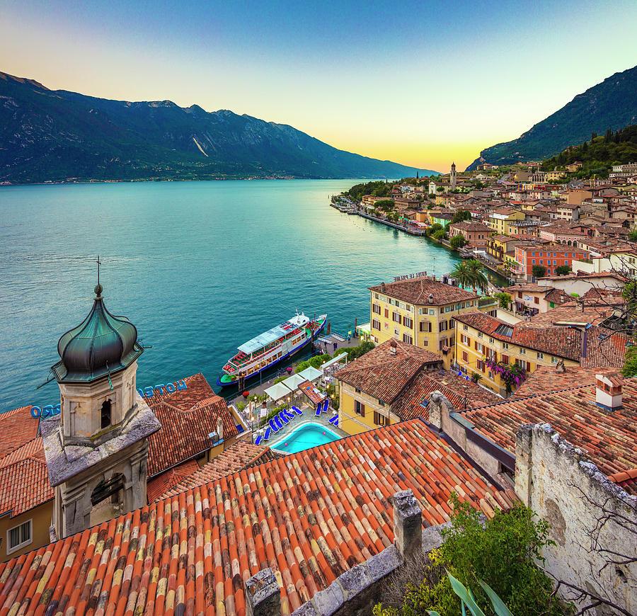 Italy, Lombardy, Brescia District, Lake Garda, Limone Sul Garda #3 Digital Art by Olimpio Fantuz