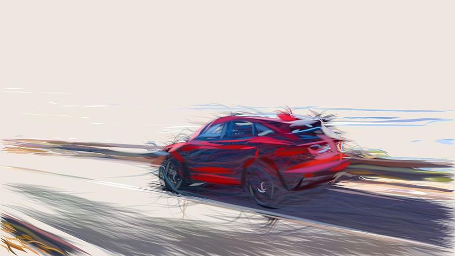 Jaguar E PACE Drawing #4 Digital Art by CarsToon Concept