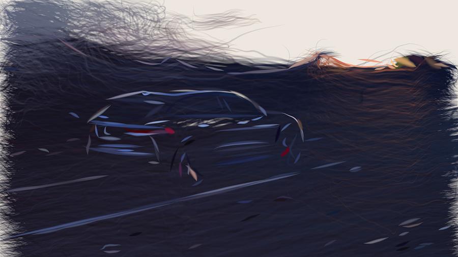 Jaguar F Pace SVR Drawing #4 Digital Art by CarsToon Concept
