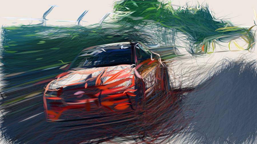 Jaguar XE SV Project 8 Drawing #4 Digital Art by CarsToon Concept