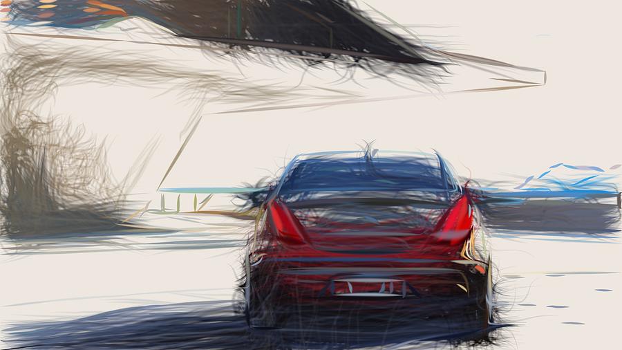 Jaguar XJR575 Drawing #4 Digital Art by CarsToon Concept