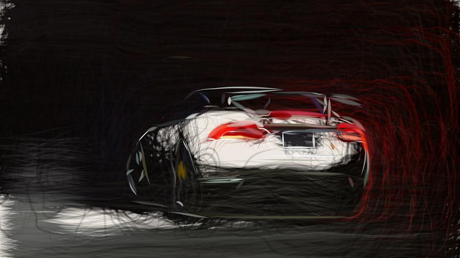 Jaguar XKR S GT Drawing #4 Digital Art by CarsToon Concept