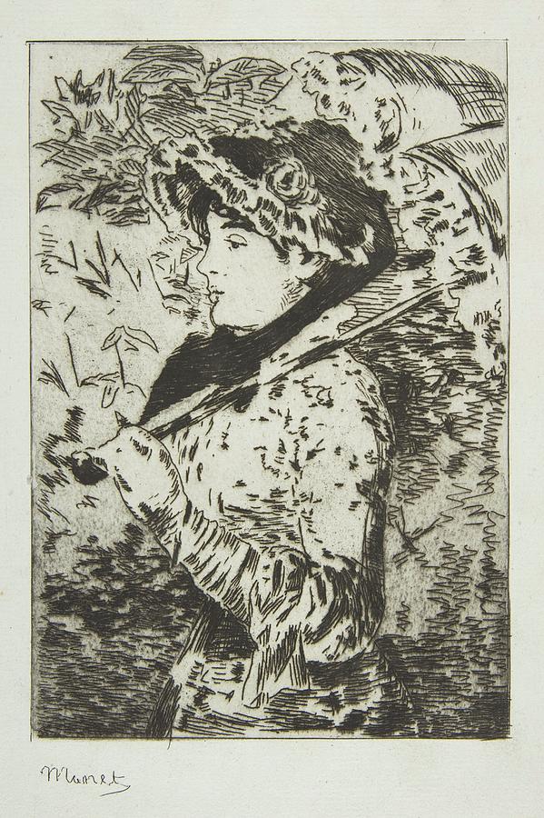 Vintage Drawing - Jeanne by Edouard Manet
