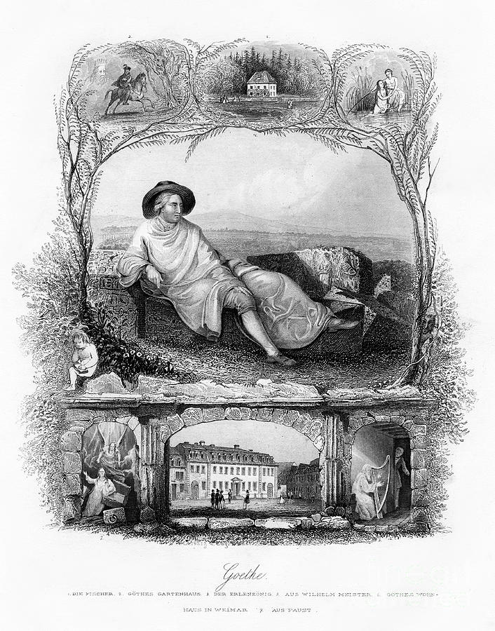 Johann Wolfgang Von Goethe, German #3 Drawing by Print Collector