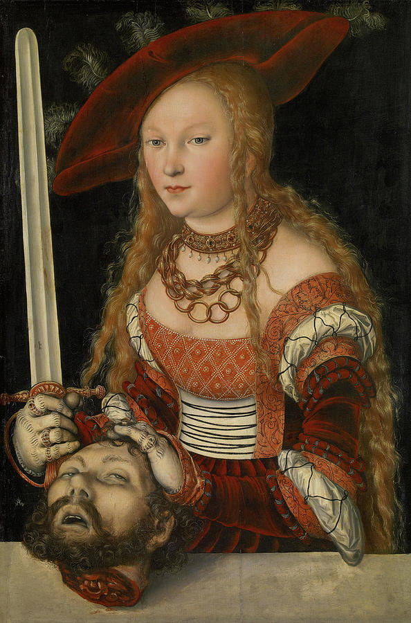 Portrait Painting - Judith with the head of Holofernes #3 by Lucas Cranach the Elder