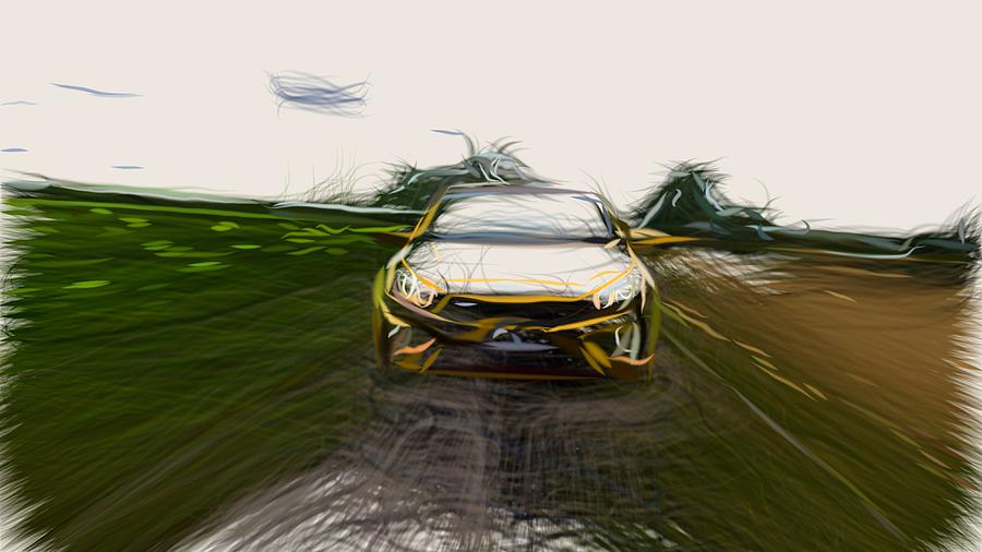 Kia Pro Ceed GT Draw #4 Digital Art by CarsToon Concept