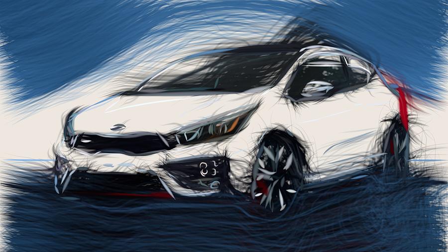 Kia Pro Ceed GT Drawing #4 Digital Art by CarsToon Concept