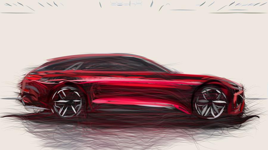 Kia Proceed Drawing #4 Digital Art by CarsToon Concept