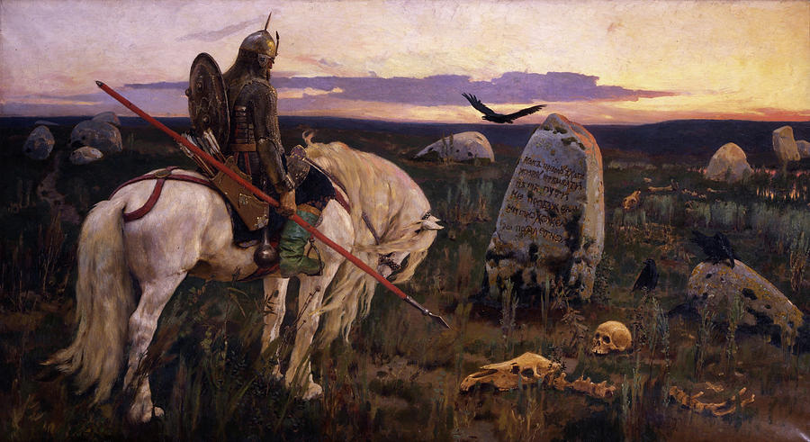 Knight Painting - Knight at the Crossroads #3 by Victor Vasnetsov