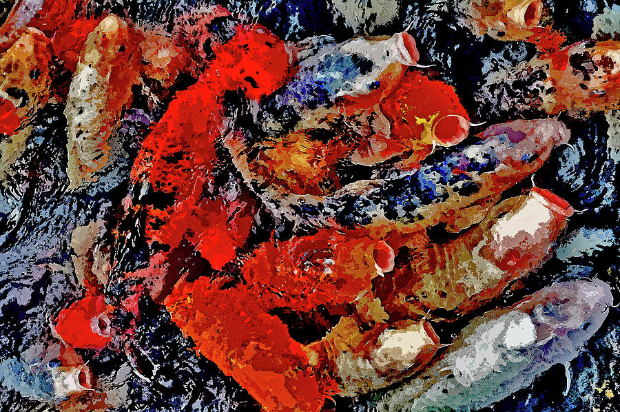 Koi Digital Art - Koi. by Andy Za Koi Digital Art - Koi. by Andy Za